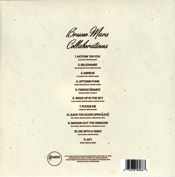 Bruno Mars Collaborations rsd 2026 lp vinyl – KARZOV