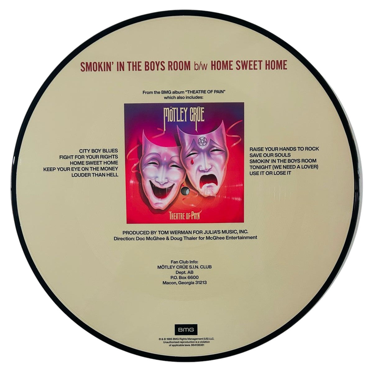 Motley Crue Smokin' In The Boys Room Home Sweet Home Picture RSD 2025 LP Vinyl