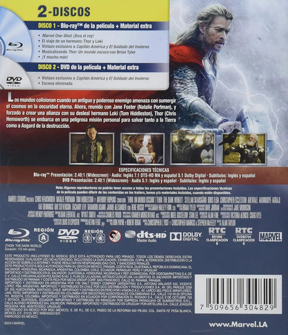 Thor 2 Un Mundo Oscuro Pelicula Blu-ray + Dvd