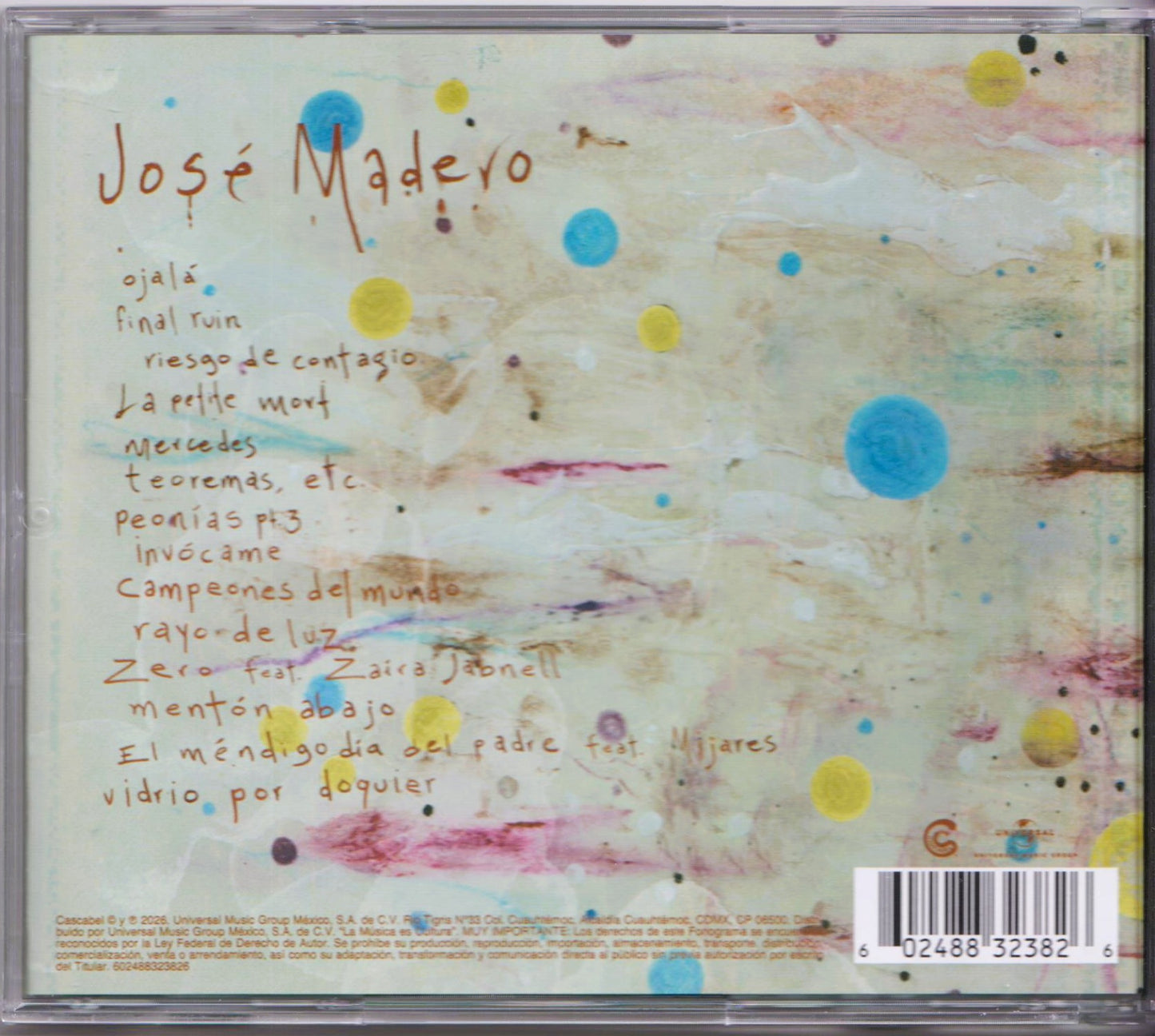 Jose Madero Canciones Miseras Disco Cd