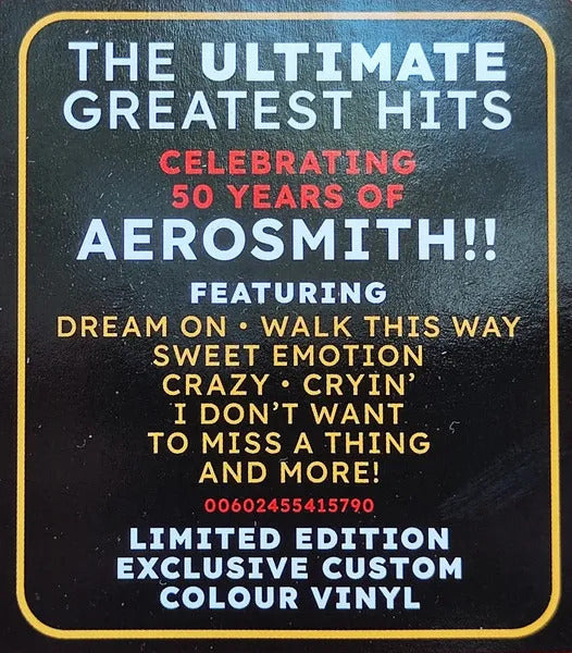Aerosmith Greatest Hits Splatter Coloured Lp Vinyl