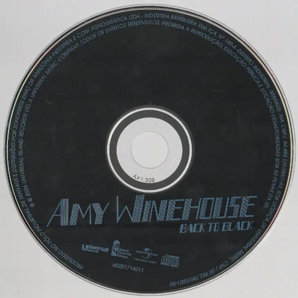 Amy Winehouse Back To Black Disco Cd (10 Canciones)