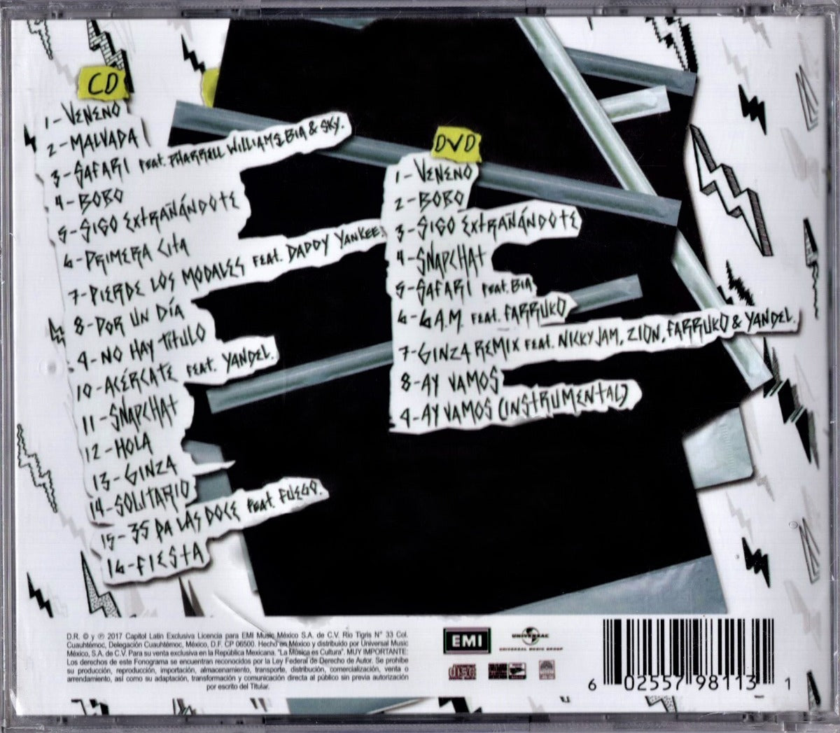 J Balvin Energia Lado B Disco Cd + Dvd (25 Canciones)