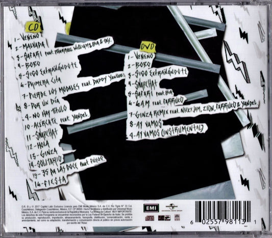 J Balvin Energia Lado B Disco Cd + Dvd (25 Canciones)