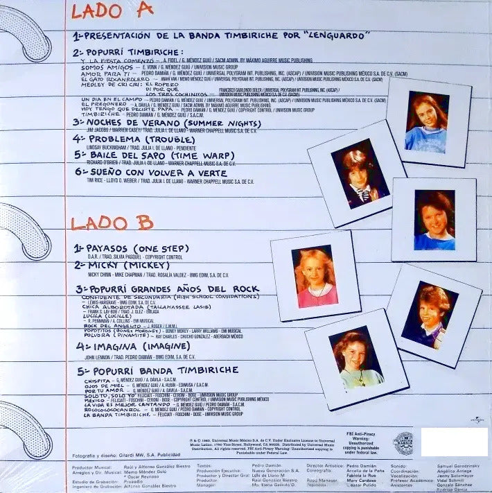 La Banda Timbiriche En Concierto Lp Vinyl