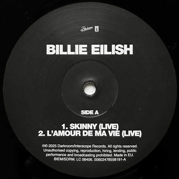 Billie Eilish Live Rsd Black Friday 2025 Edition Lp Vinyl