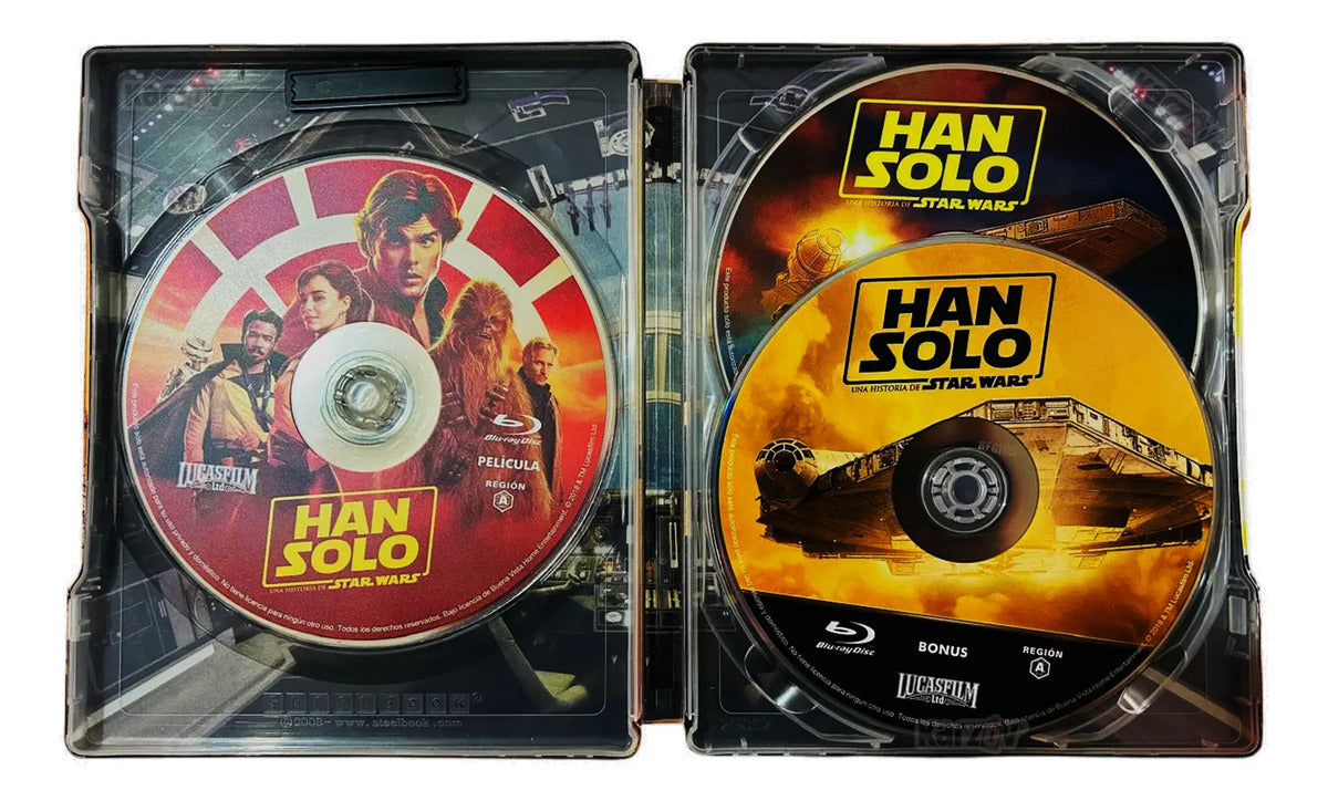Han Solo Star Wars Steelbook Pelicula Blu-ray + Dvd + Bonus