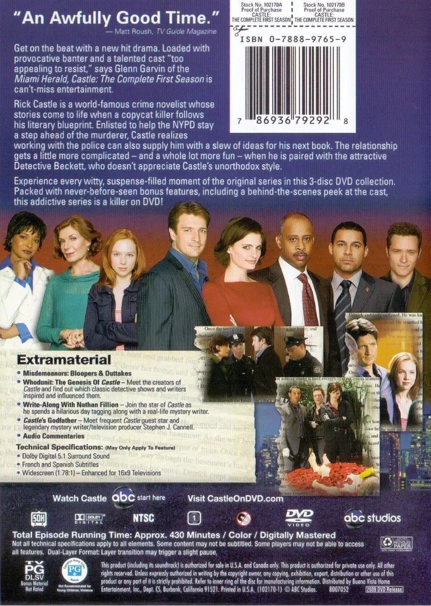 Castle Primera Temporada 1 Uno Importada Dvd