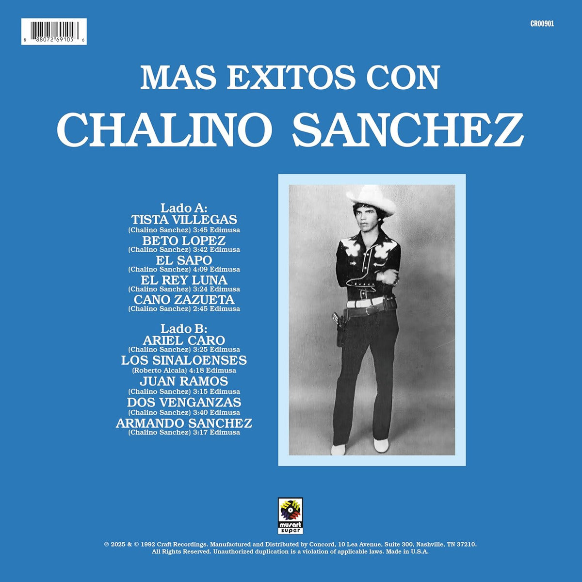 Chalino Sanchez Mas Exitos Con Chalino Sanchez Lp Vinyl Black
