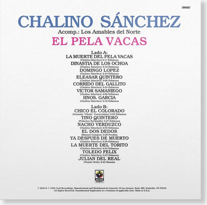 Chalino Sanchez El Pela Vacas Lp Vinyl Remaster 2025
