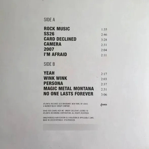 Charli Xcx Music Fashion Film Black Ice Glitter Lp Vinyl