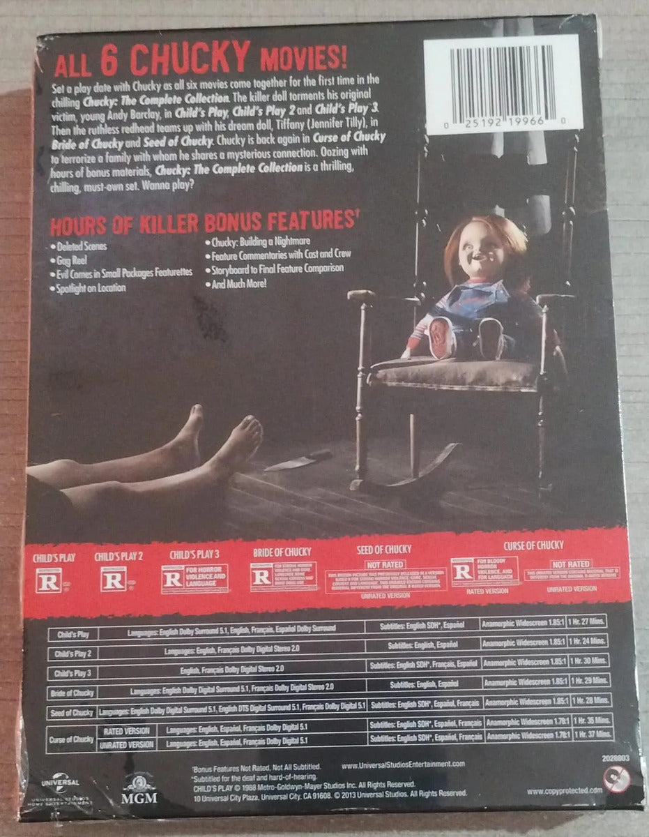 Chucky Boxset Con La Coleccion Completa Peliculas En Dvd