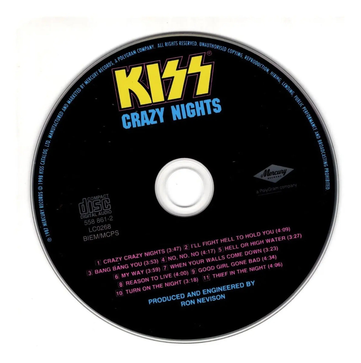 Kiss - Crazy Nights - Disco Cd (11 Canciones)