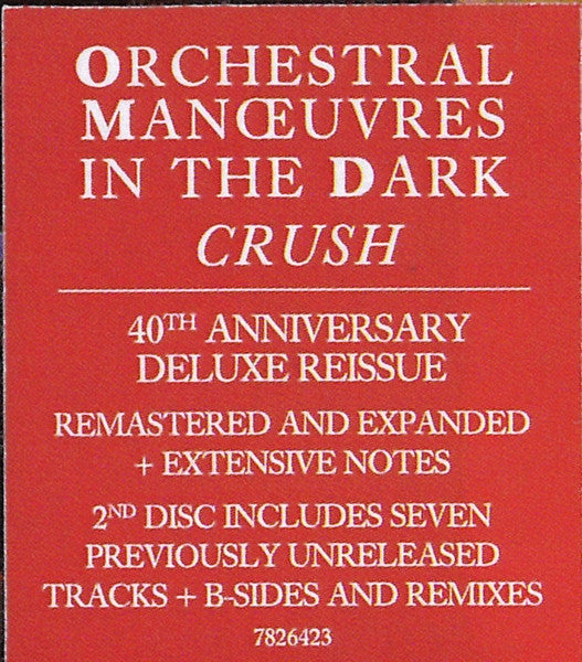 Crush Orchestral Manoeuvres In The Dark (omd) 2 Cd 40th Anniversary Deluxe Edition