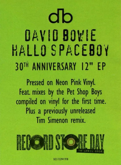 David Bowie Hallo Spaceboy Rsd 2026 Pink Lp Vinyl