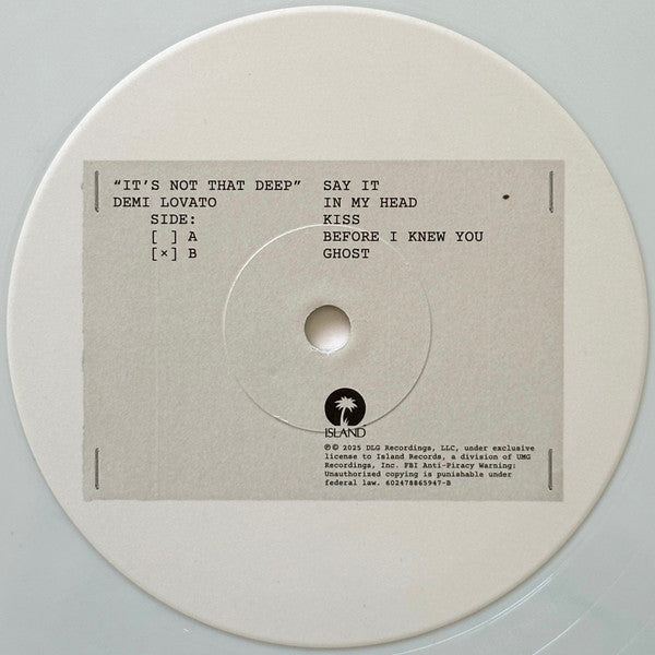 Demi Lovato It's Not That Deep Lp Vinyl Lavender
