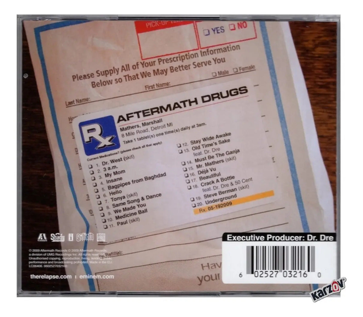 Eminem Relapse Disco Cd (20 Canciones)