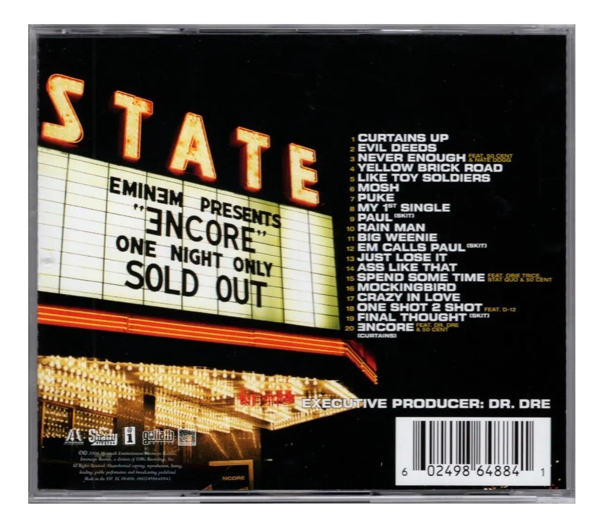 Eminem Encore Disco Cd (20 Canciones)