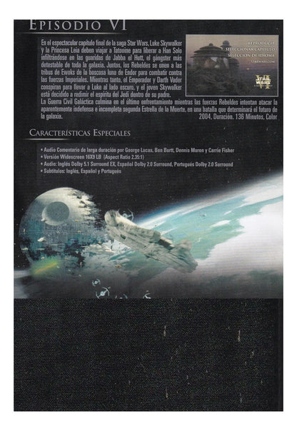 Star Wars Episodio Vi 6 El Regreso Del Jedi Pelicula Dvd