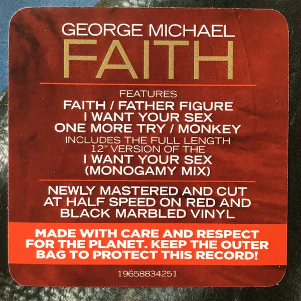 George Michael Faith 2 Lp Vinyl Limited 2026 Deluxe Red Black Marbled Biovinyl Edition