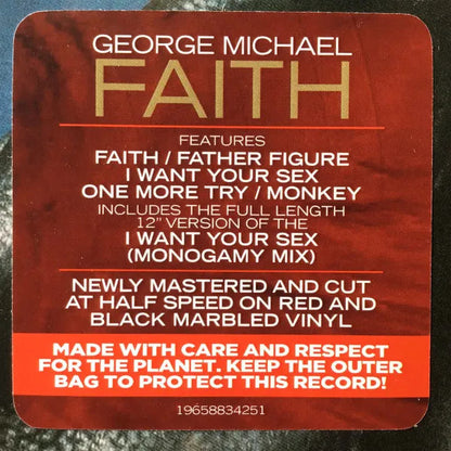 George Michael Faith 2 Lp Vinyl Limited 2026 Deluxe Red Black Marbled Biovinyl Edition