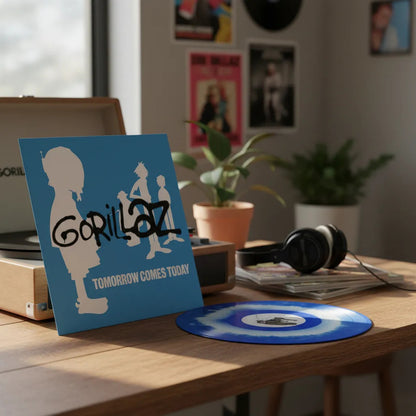 Gorillaz Tomorrow Comes Today Vinyl 12 White/blue Lp Vinyl Edición Limitada
