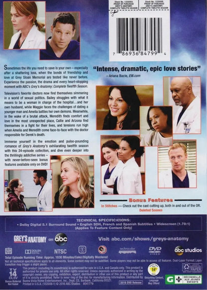 Grey ' S Anatomy Temporada 12 Doce Importada Dvd