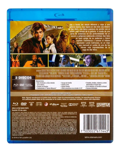 Han Solo Una Historia De Star Wars Pelicula Blu-ray + Dvd