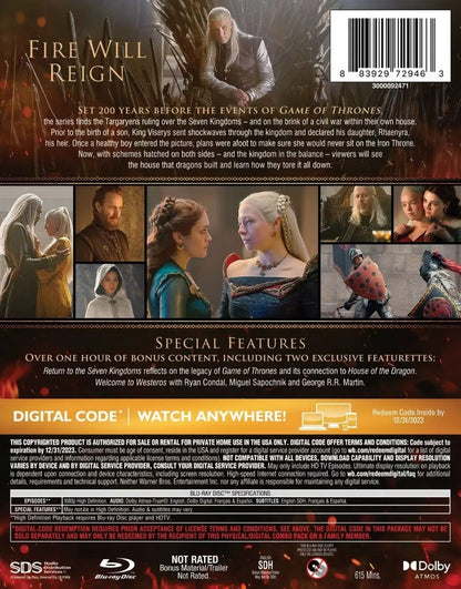 House Dragon Game Thrones Temporada 1 Uno Serie Blu-ray
