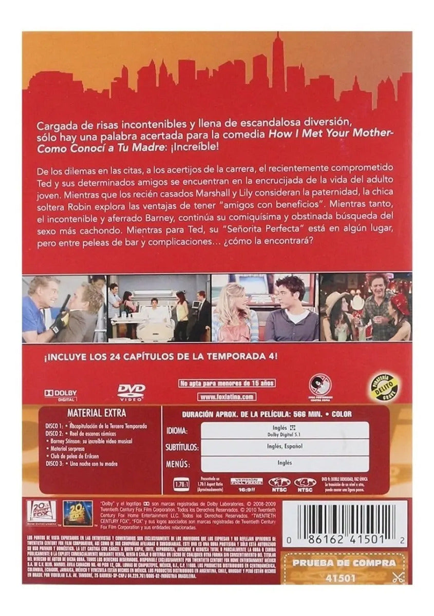 How I Met Your Mother Como Conoci Tu Madre Temporada 4 Dvd