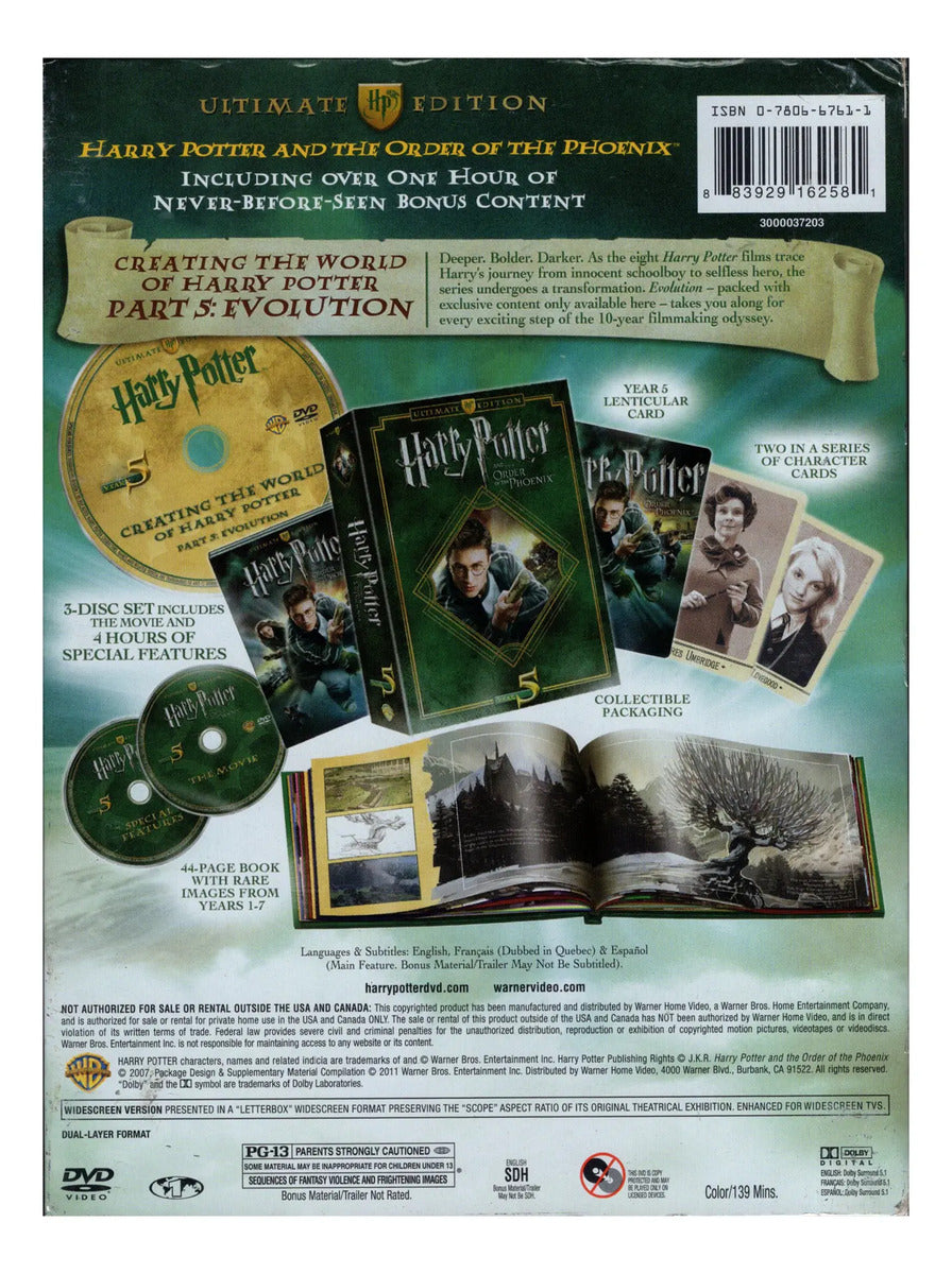 Harry Potter Orden Fenix Año 5 Box Ultimate Edition Dvd