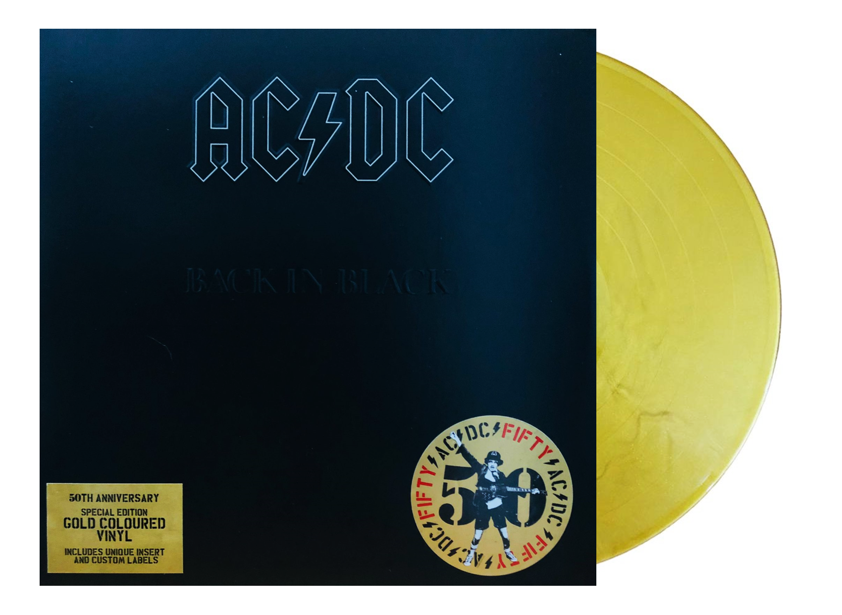 AC / DC Back In Black / 50th Anniversary Gold Lp Vinyl – KARZOV