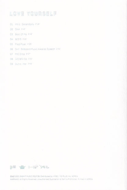 Bts Love Yourself Her Komca Album Full Version E