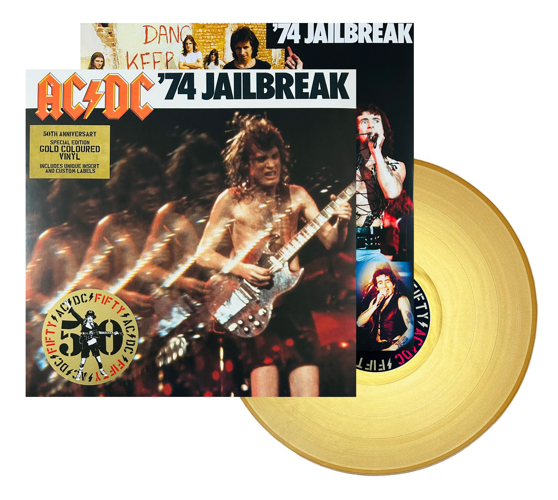 Ac/dc 74 Jailbreak 50th Anniversary Dorado Gold Lp Vinyl – KARZOV