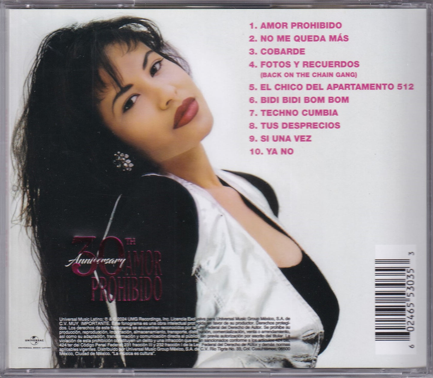 Selena Amor Prohibido 30th Anniversary Disco Cd