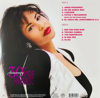 Selena Amor Prohibido 30th Anniversary Clear Lp Vinyl