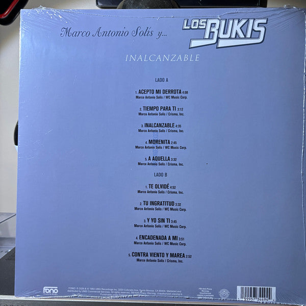Los Bukis Inalcanzable Lp Vinyl