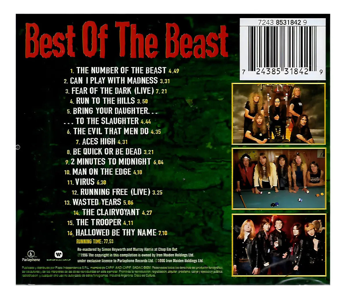 CD Iron Maiden Best Of The Beast 1996 Heavy Metal Warner Music
