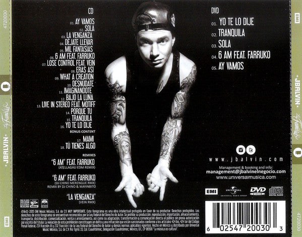 J Balvin La Familia B Sides Cd + Dvd