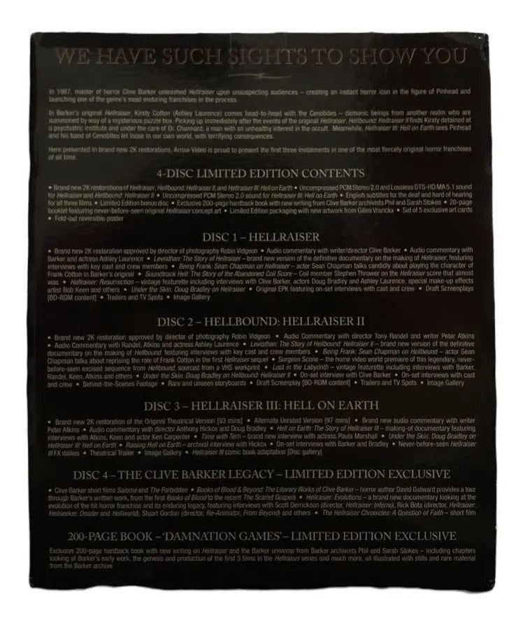 Hellraiser 1 2 3 Boxset Edicion Scarlet Box Pelicula Blu-ray