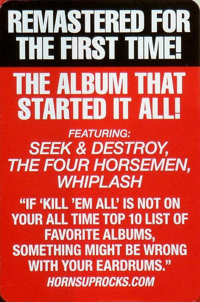 Metallica Kill Em All Remastered Lp Vinyl Remastered Edition