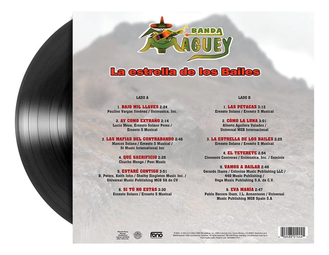Banda Maguey La Estrella De Los Bailes Lp Vinyl Importado Black