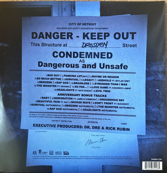 Eminem The Marshall Mathers 10th Anniversary Edition 2 Vinyl