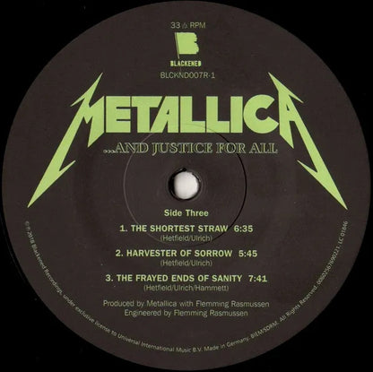 Metallica And Justice For All Remastered 2018 Vinyl 2 Lp