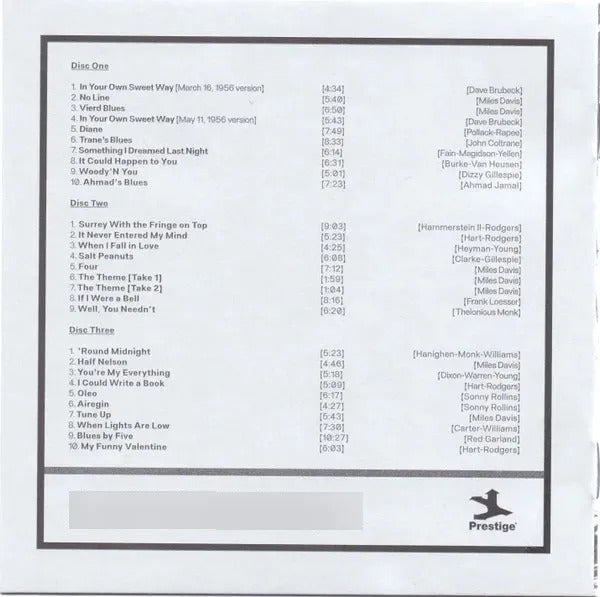 Miles Davis Miles 56 The Prestige Recordings 3 Cd