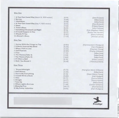 Miles Davis Miles 56 The Prestige Recordings 3 Cd