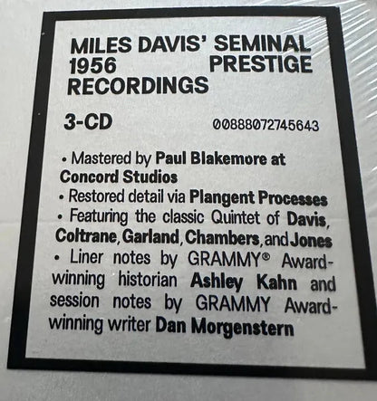 Miles Davis Miles 56 The Prestige Recordings 3 Cd