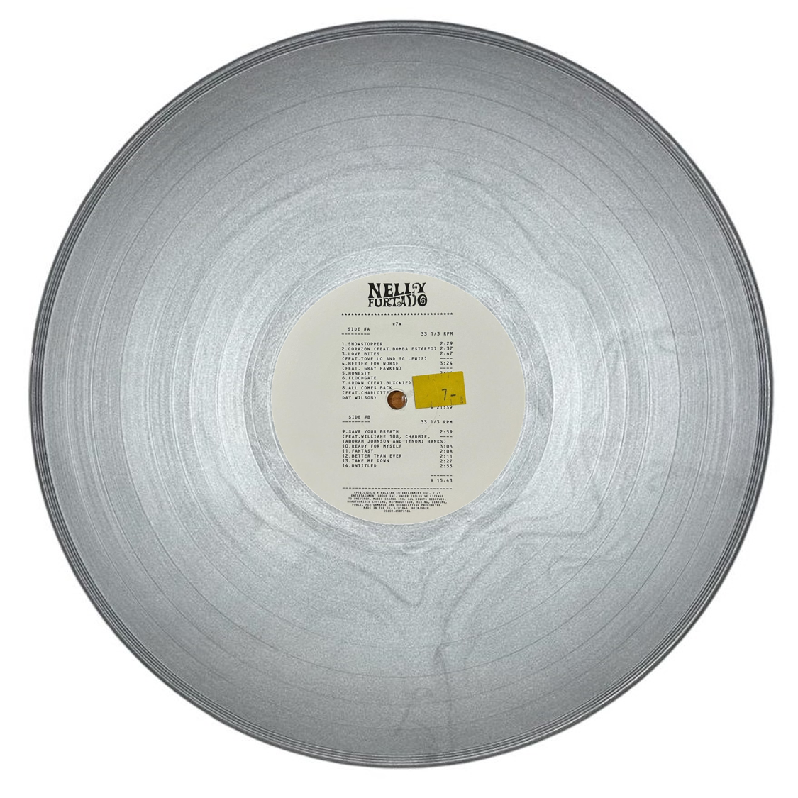 Nelly Furtado 7 Siete Plateado Silver Lp Vinyl