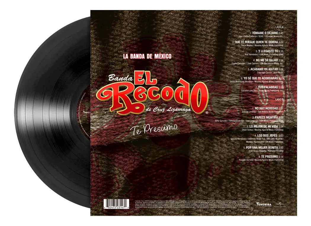 Banda El Recodo De Cruz Lizarraga Te Presumo Lp Vinyl