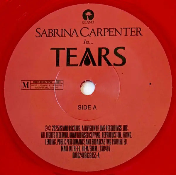 Sabrina Carpenter Tears Lp 7 Pulgadas Vinyl